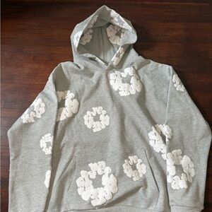 Denim tears grey cotton wreath hoodie (m)
